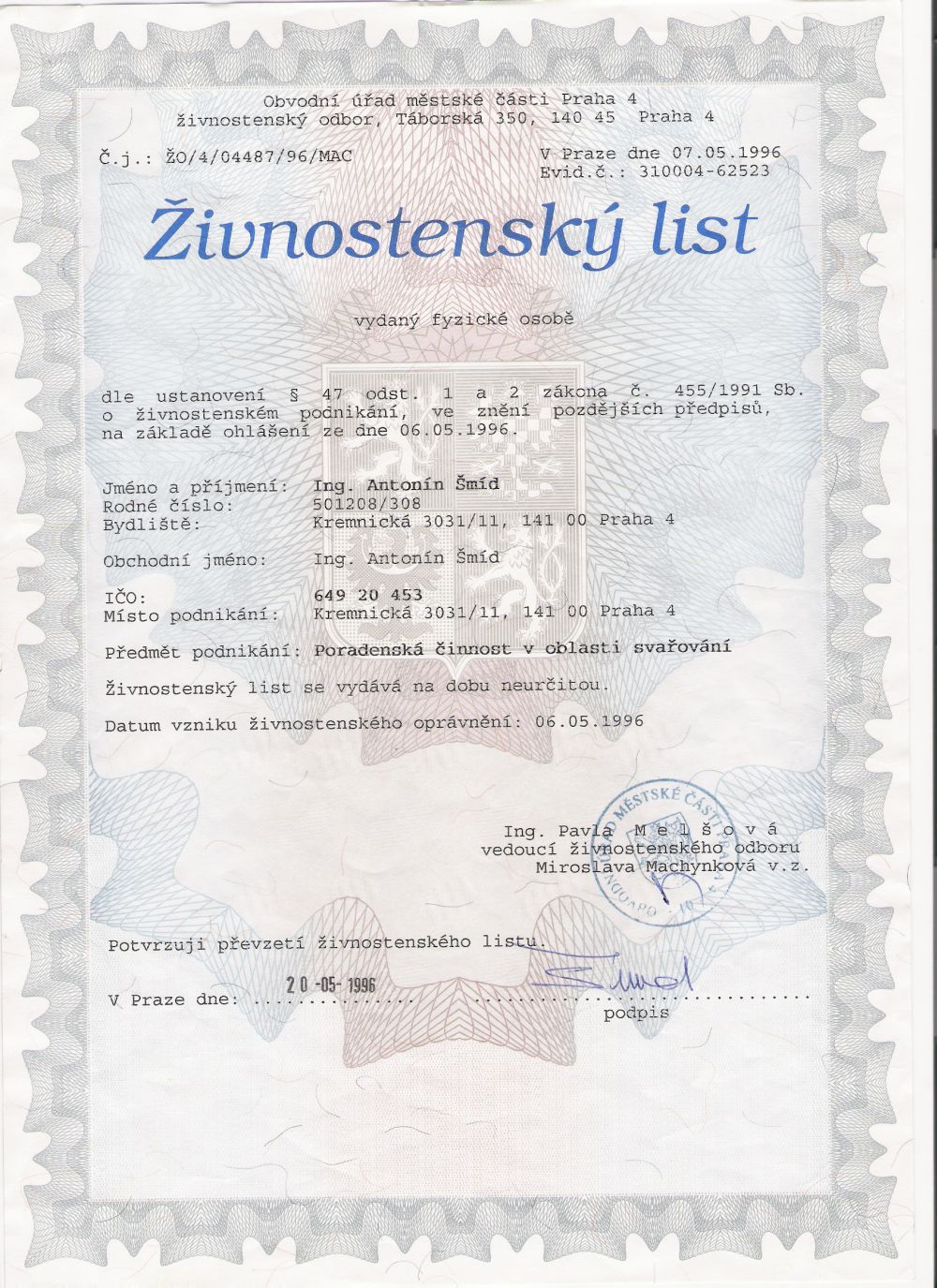 Živnostenský list